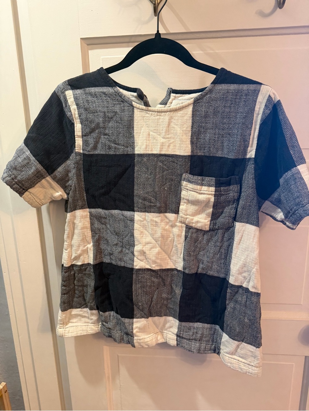 Ace & Jig Black and White Buffalo Check Short Sleeve Tee